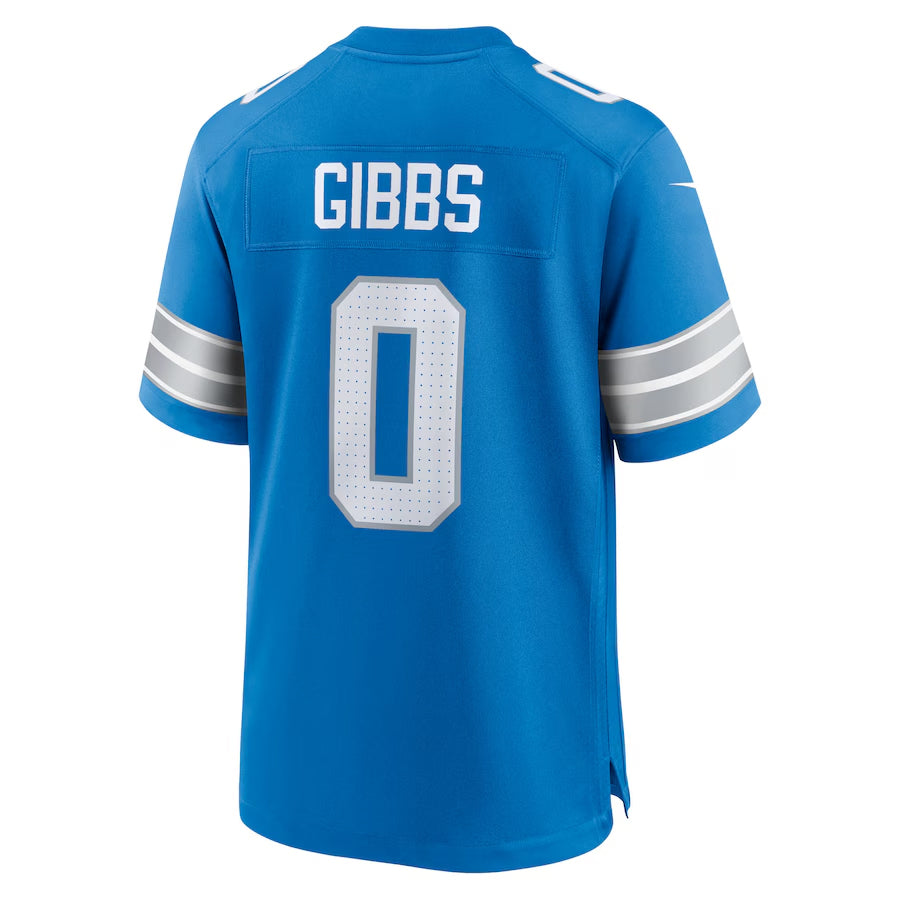 D.Lions #0 Jahmyr Gibbs Player Blue Home Game Football Jerseys