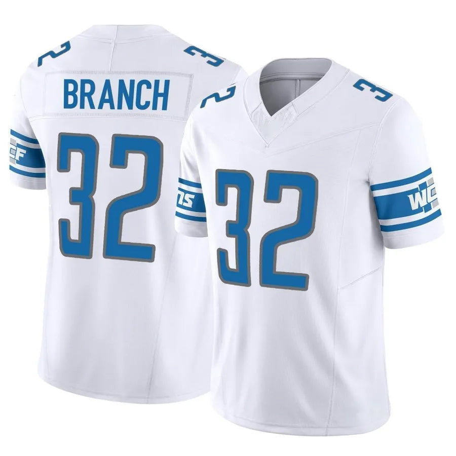 D.Lions #32 Brian Branch Player White Vapor F.U.S.E. Limited Game Football Jerseys