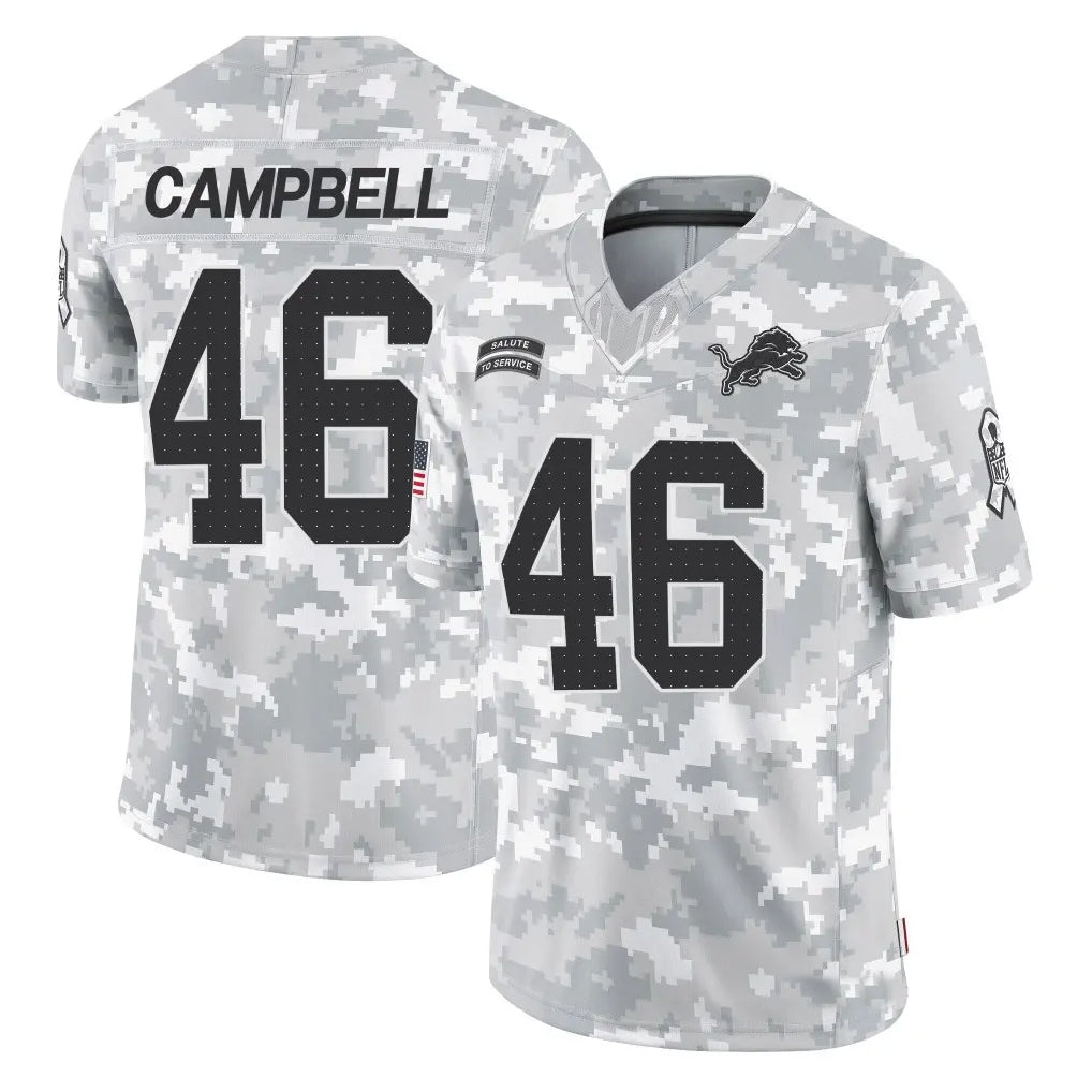 D.Lions #46 Jack Campbell Player Arctic Camo Salute to Service Limited Football Jerseys