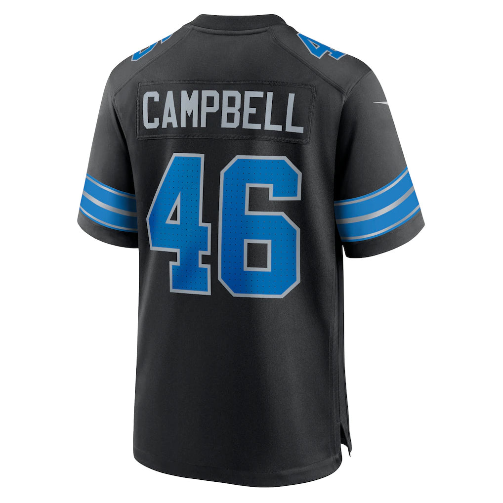 D.Lions #46 Jack Campbell Player Black Home Game Football Jerseys