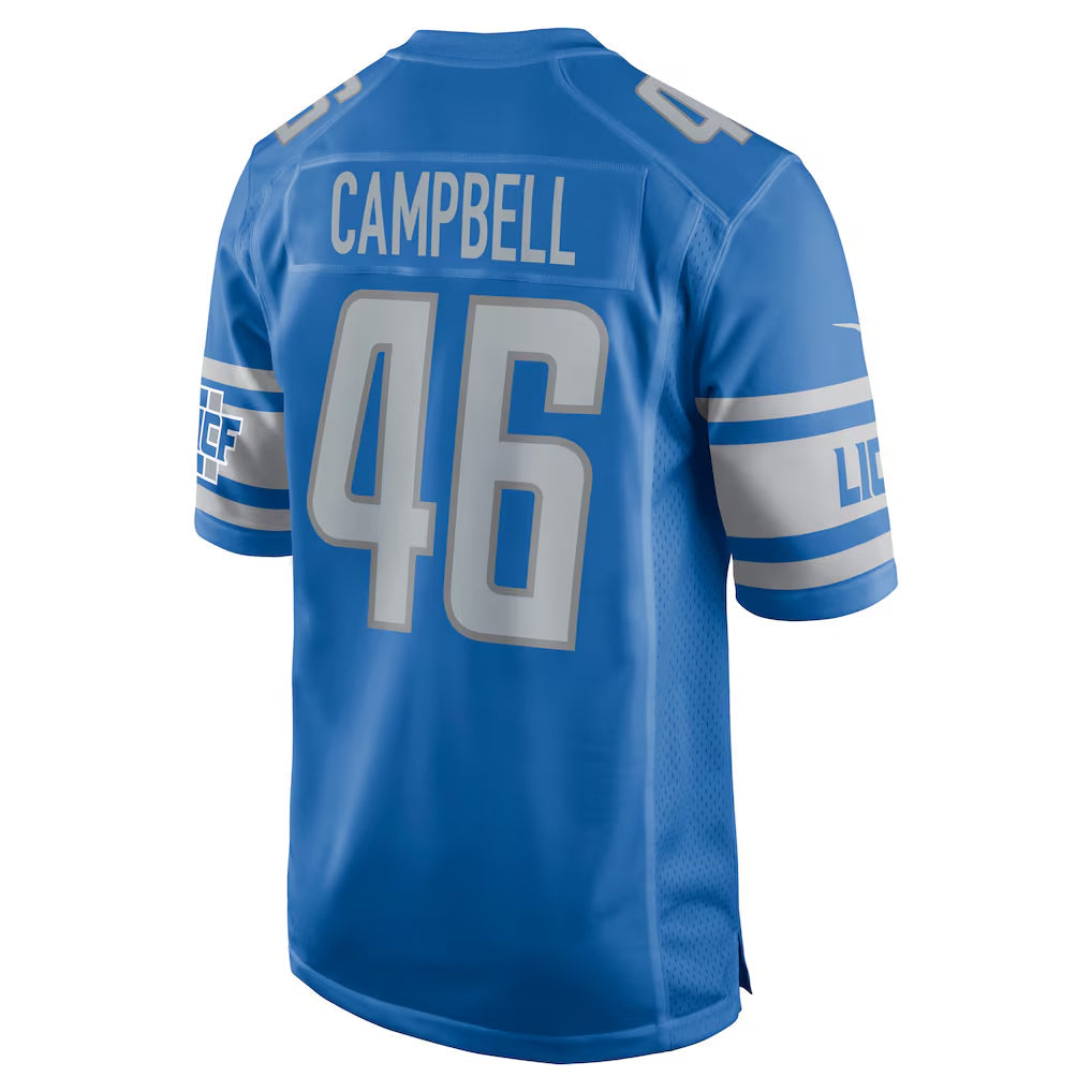 D.Lions #46 Jack Campbell Player Blue Game Football Jerseys