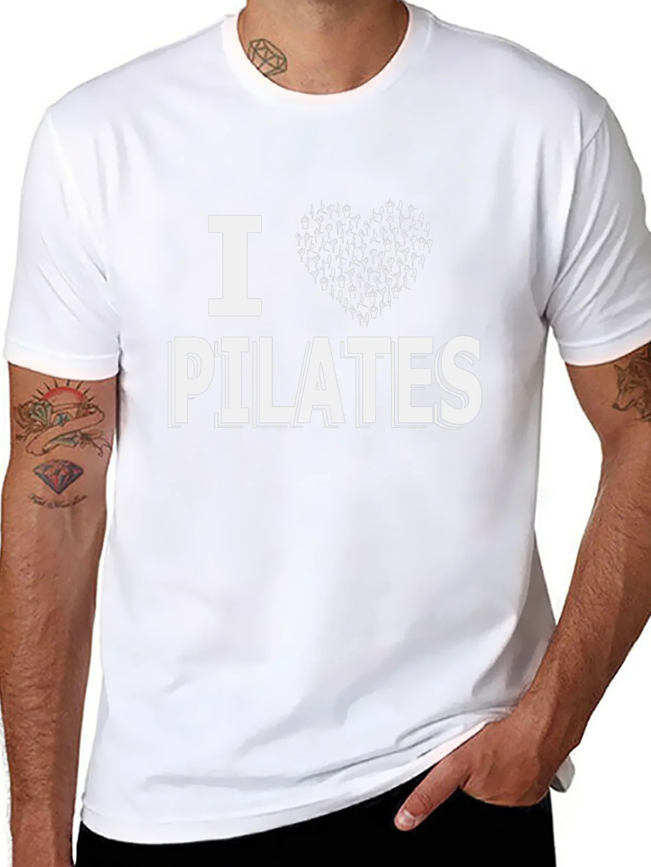 I Love Pilates T-Shirt - Yoga Heart Design