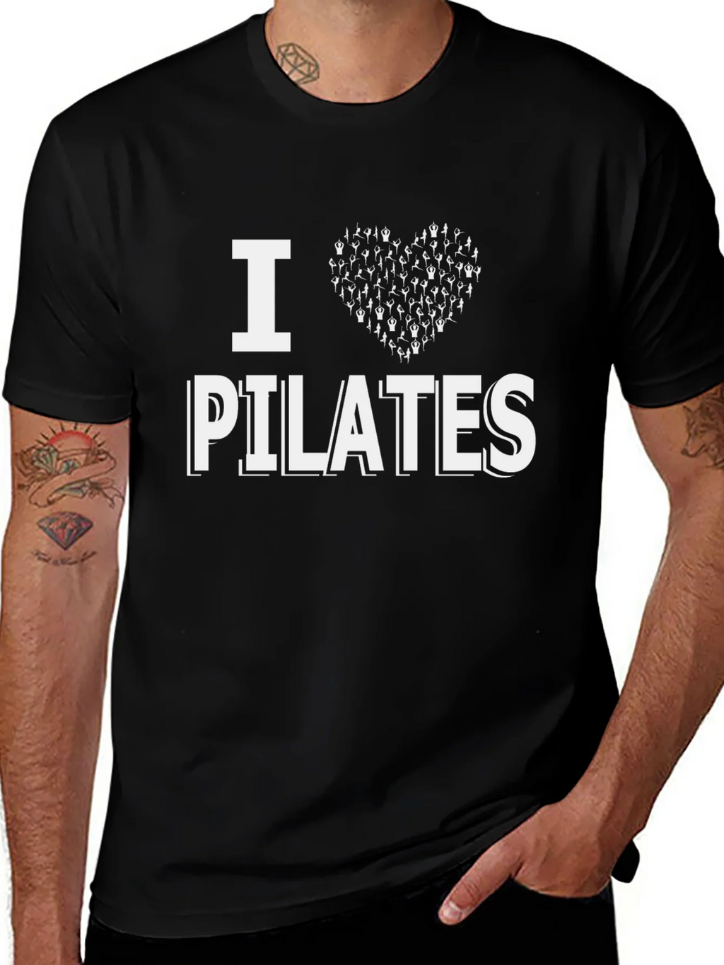 I Love Pilates T-Shirt - Yoga Heart Design