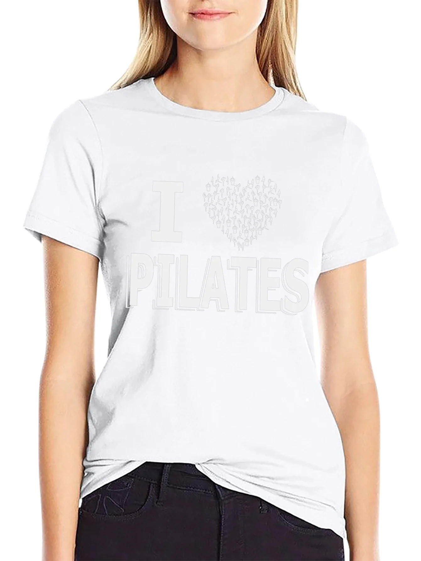 I Love Pilates T-Shirt - Yoga Heart Design