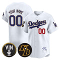 Custom LA.Dodgers Vin Patch & Kobe Bryant Signature Vapor Premier Limited Baseball Jerseys