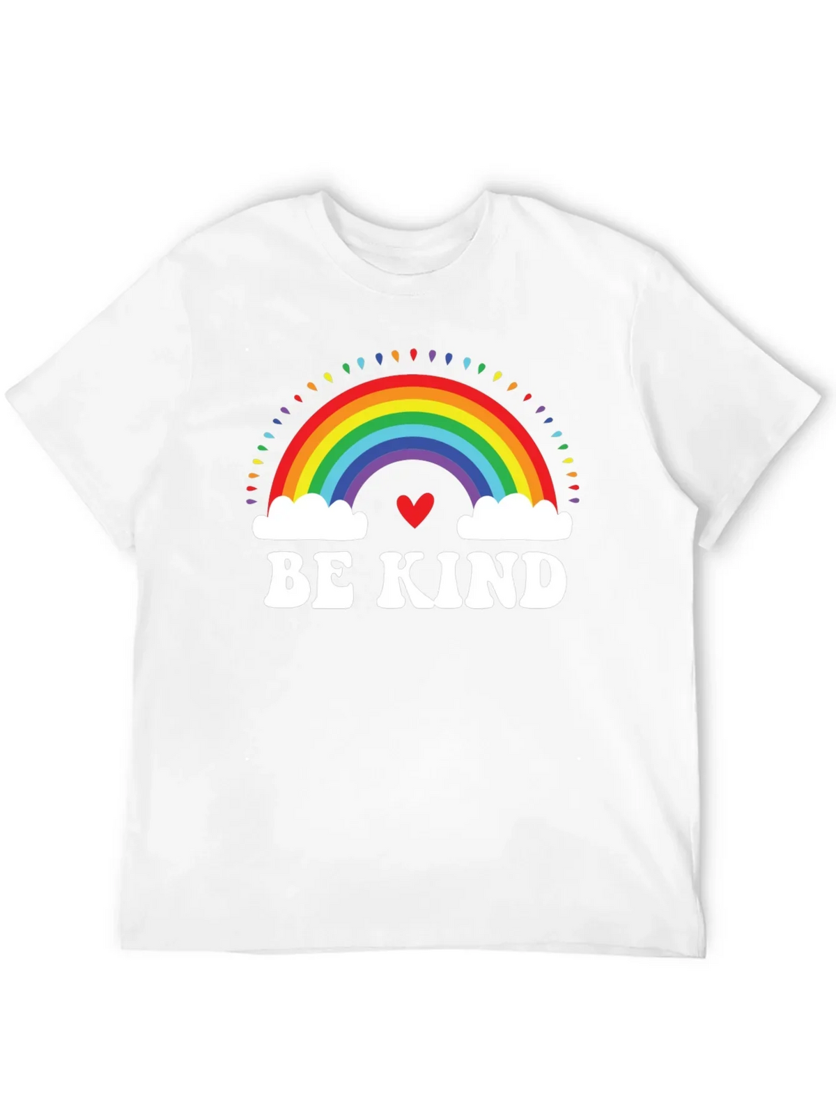 Be Kind Rainbow Heart Graphic Tee