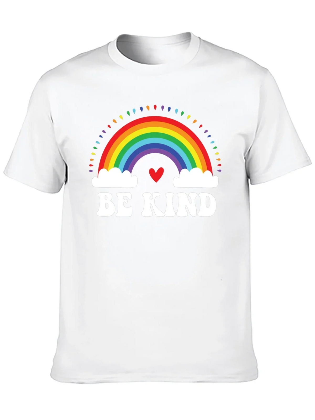 Be Kind Rainbow Heart Graphic Tee