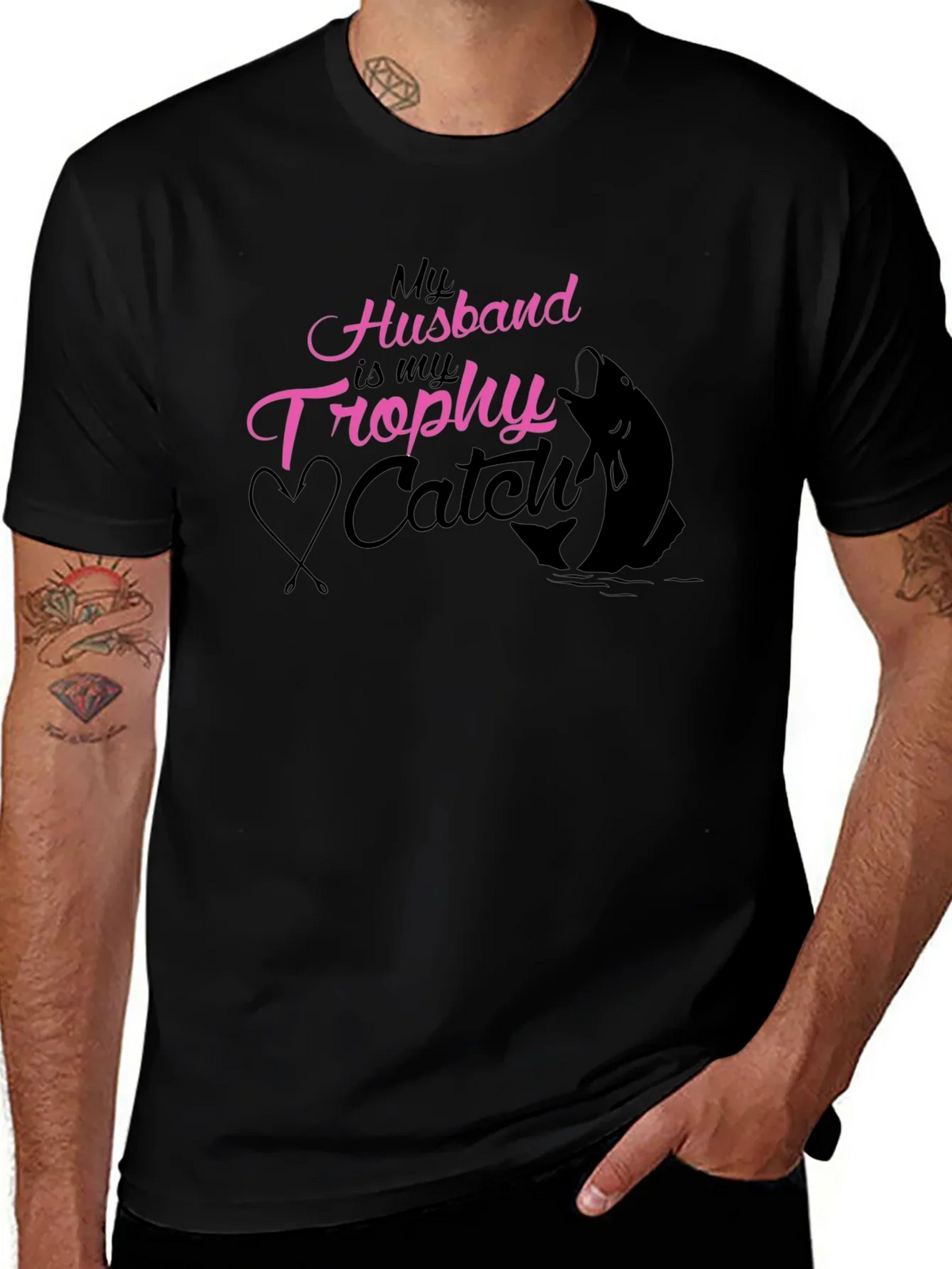 Husband Trophy Catch Fishing T-Shirt
