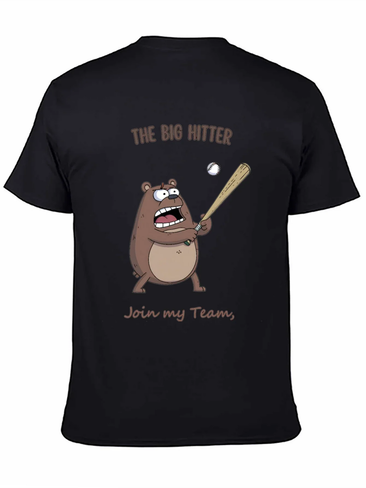 The Big Hitter Bear T-Shirt - Funny Baseball Tee