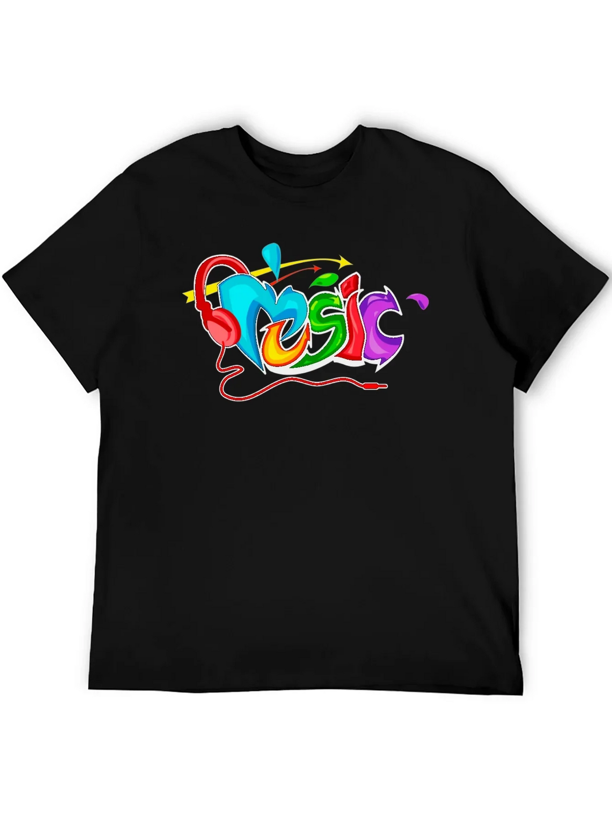 Colorful Music Graphic T-Shirt