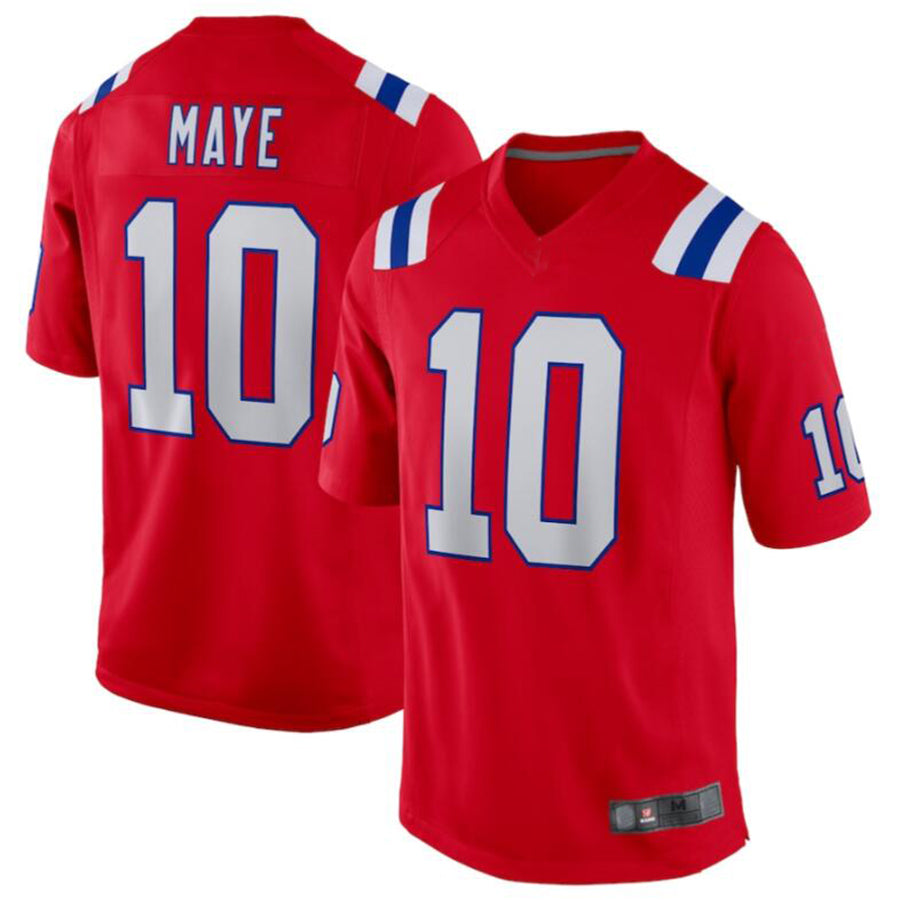 #10 Drake Maye Player NE.Patriots Red Game Football Jerseys