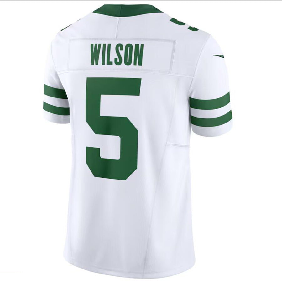 #5 Garrett Wilson Player NY.Jets White Vapor F.U.S.E. Limited Football Jerseys