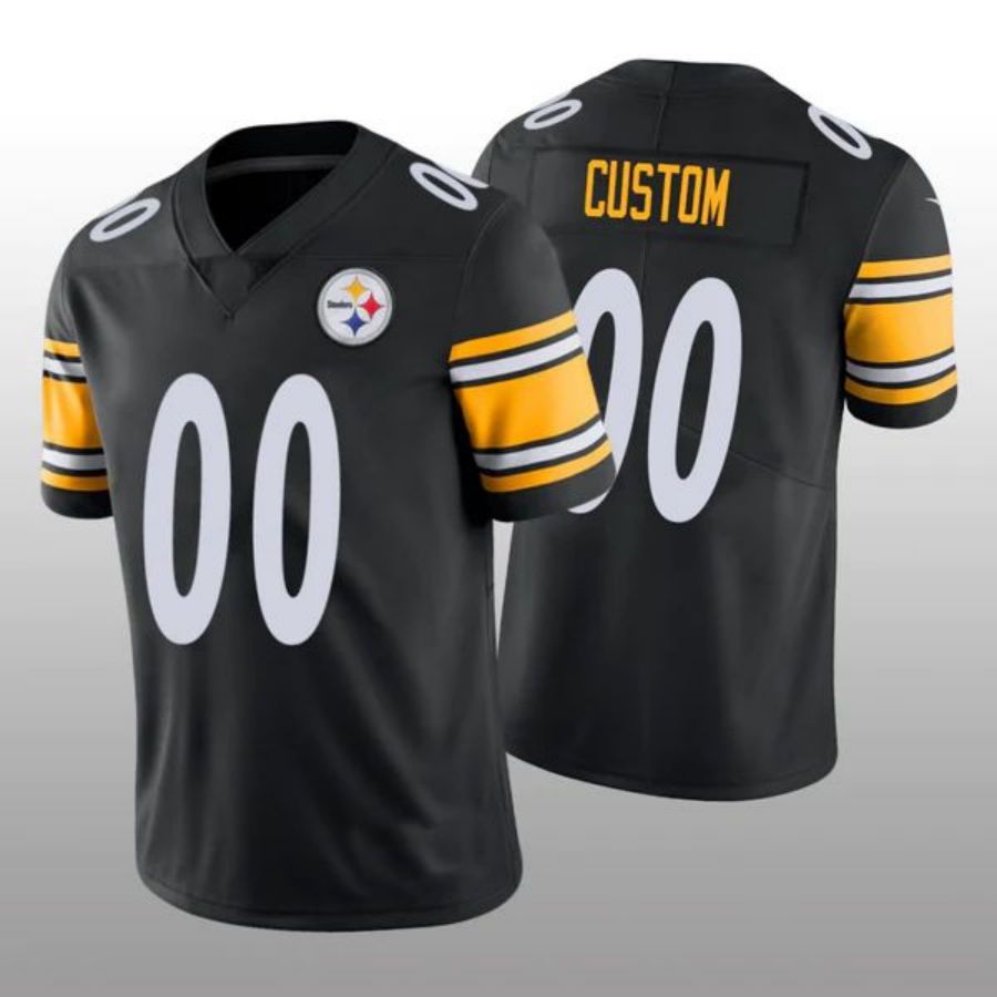 Custom P.Steelers Black Vapor Limited Jersey -American Stitched Football Jerseys