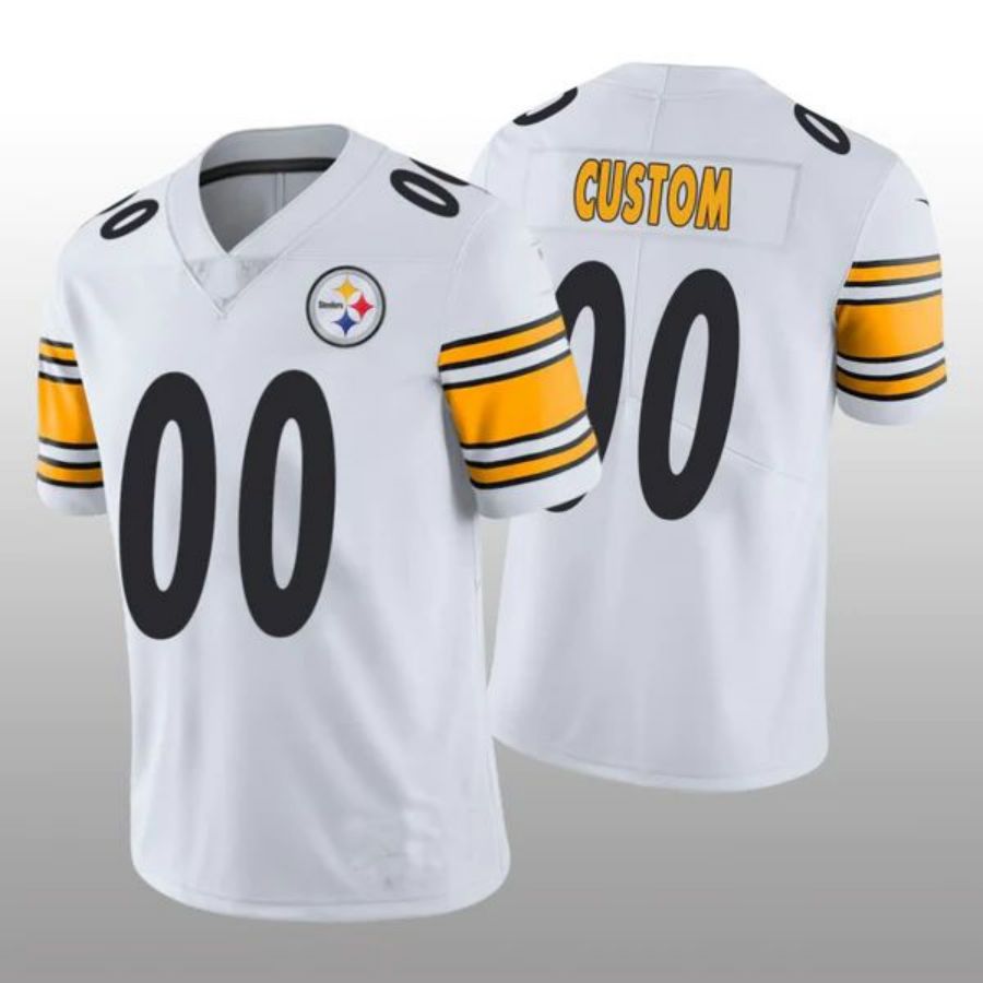 Custom P.Steelers White Vapor Limited Jersey -American Stitched Football Jerseys