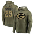 GB.Packers #29 Xavier McKinney Player Olive Salute to Service Pullover Hoodie Game Football Jerseys