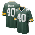 GB.Packers #40 Omar Brown Player Green Home Game Football Jerseys