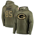 GB.Packers #85 Tucker Kraft Player Olive Salute to Service Pullover Hoodie Game Football Jerseys