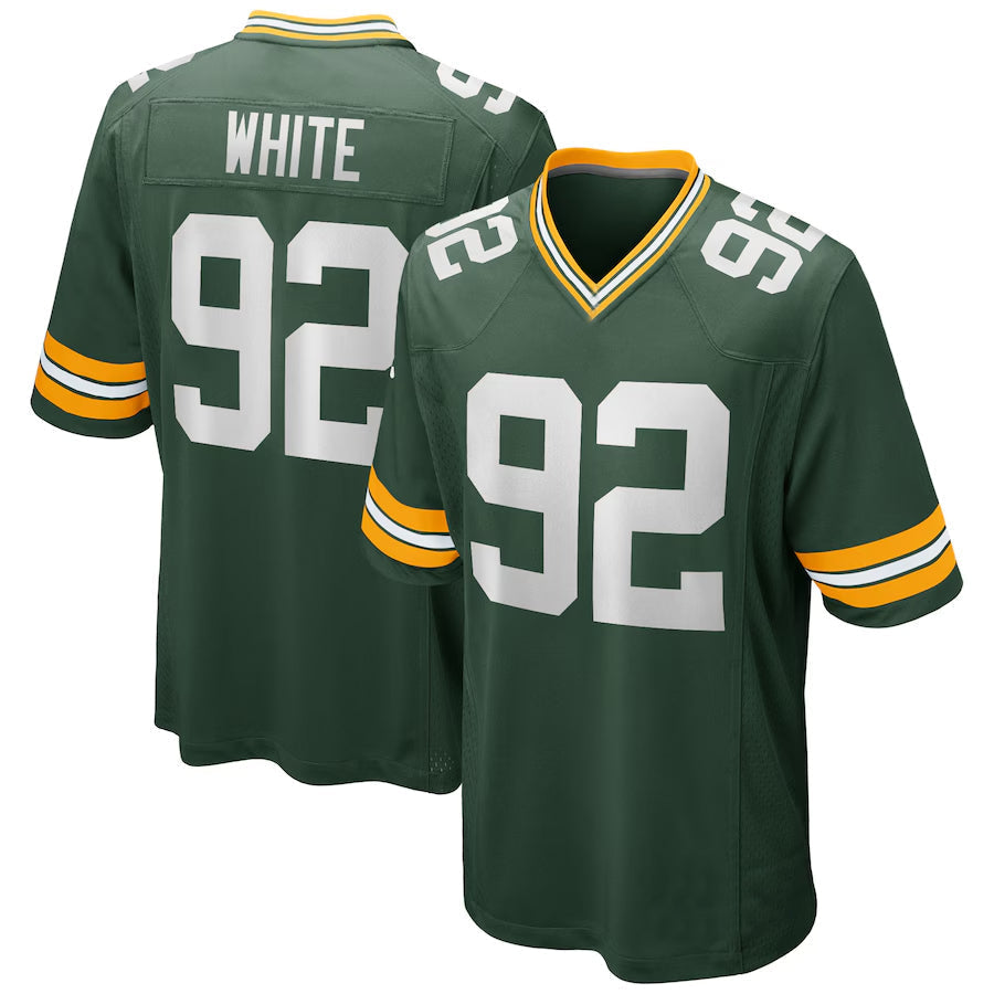GB.Packers #92 Reggie White Player Green Home Game Football Jerseys