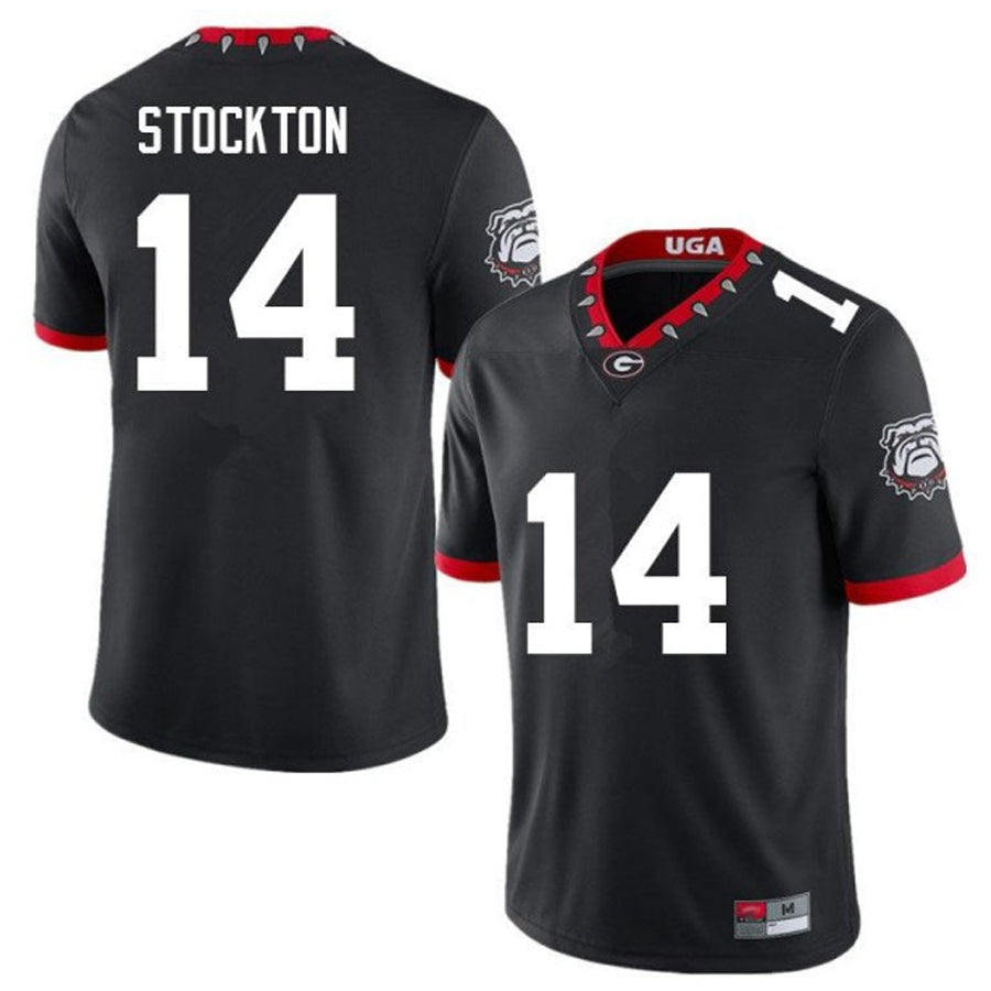 Georgia Bulldogs #14 Gunner Stockton Player 100th Anniversary Black Embroidery College Football Jerseys