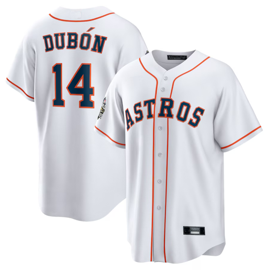 H.Astros #14 Mauricio Dub?n Player White Home Replica Baseball Jerseys