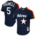 H.Astros #5 Jeff Bagwell Player  Navy Cooperstown Mesh Batting Practice Baseball Jerseys