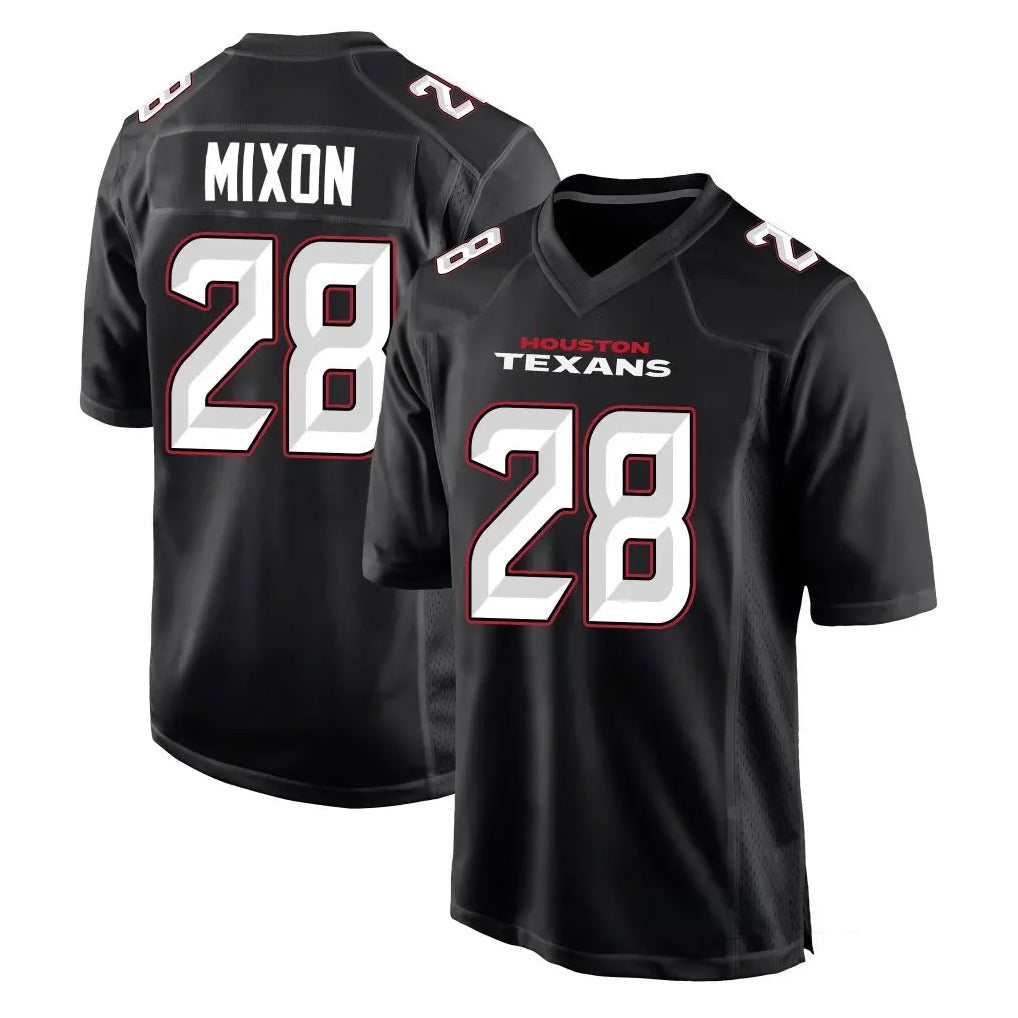 H.Texans #28 Joe Mixon Player Black Fashion Game Football Jerseys