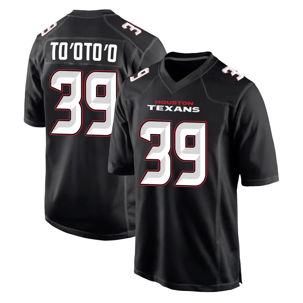 H.Texans #39 Henry To'oto'o Player Black Fashion Football Jerseys