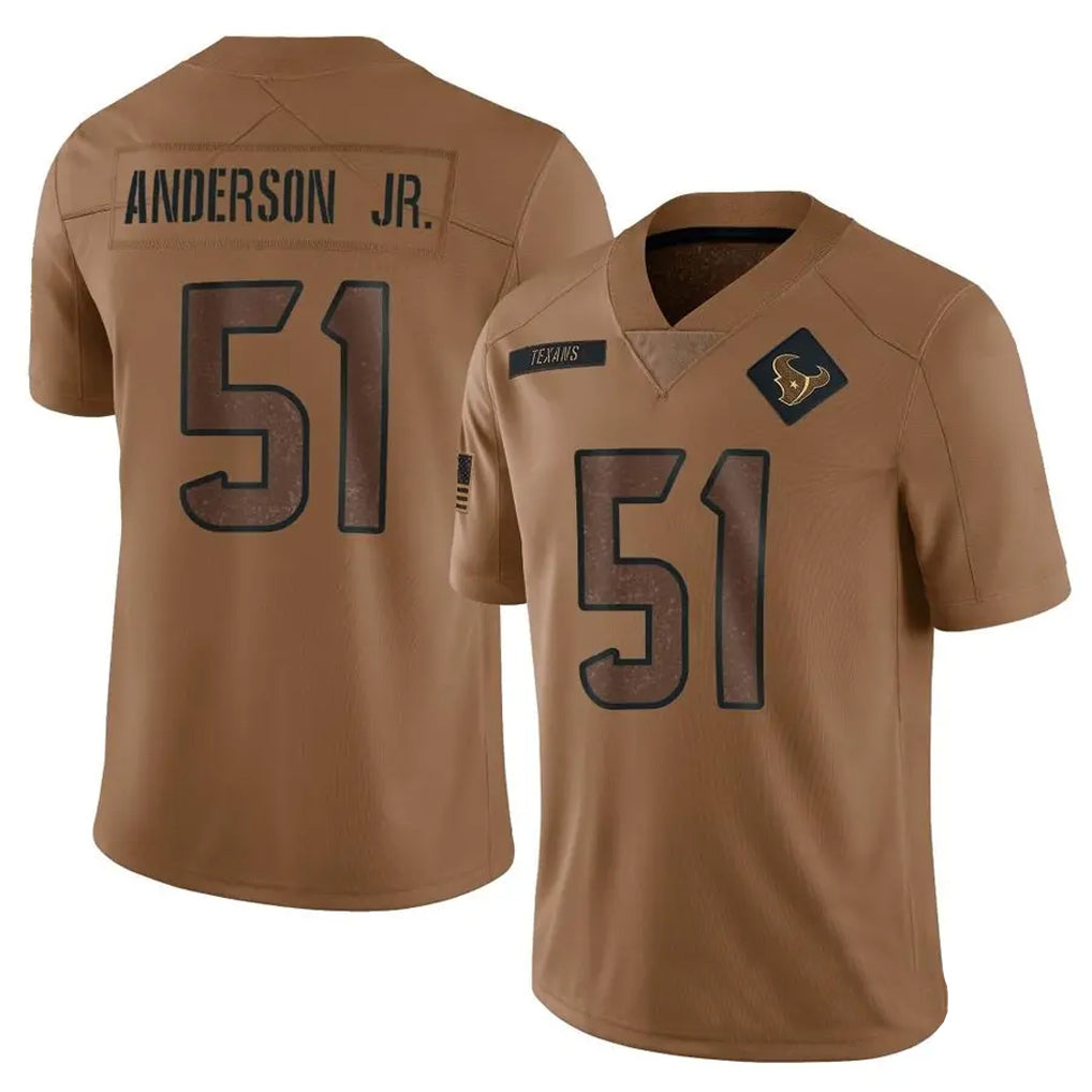 H.Texans #51 Will Anderson Jr. Player Brown Salute To Service Limited Football Jerseys