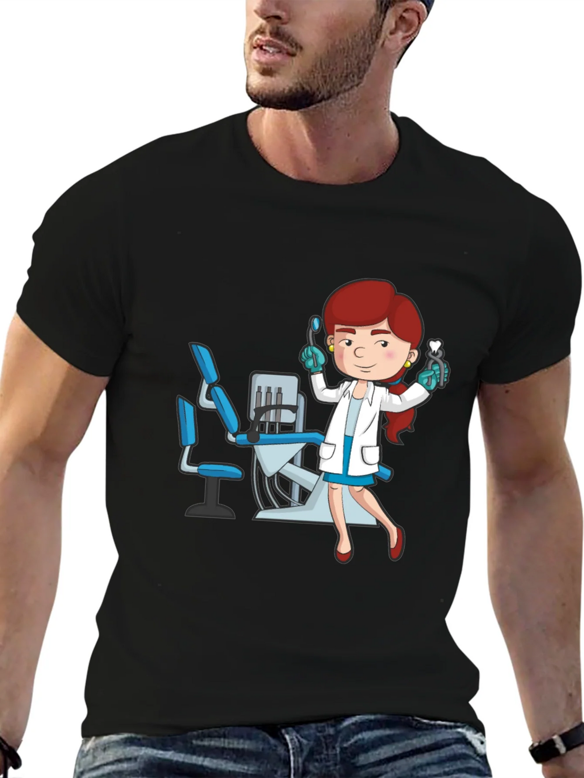 Dentist Cartoon Graphic T-Shirt