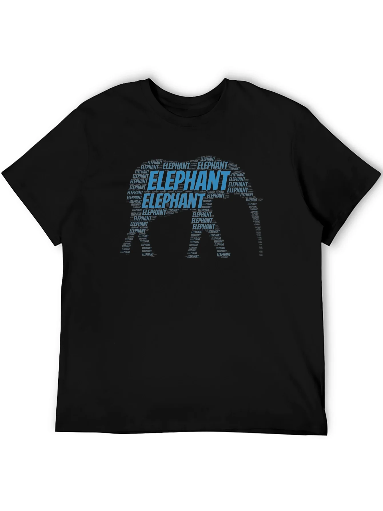 Elephant Word Art T-Shirt - Unique Animal Design