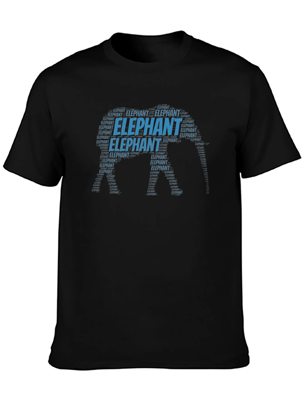 Elephant Word Art T-Shirt - Unique Animal Design