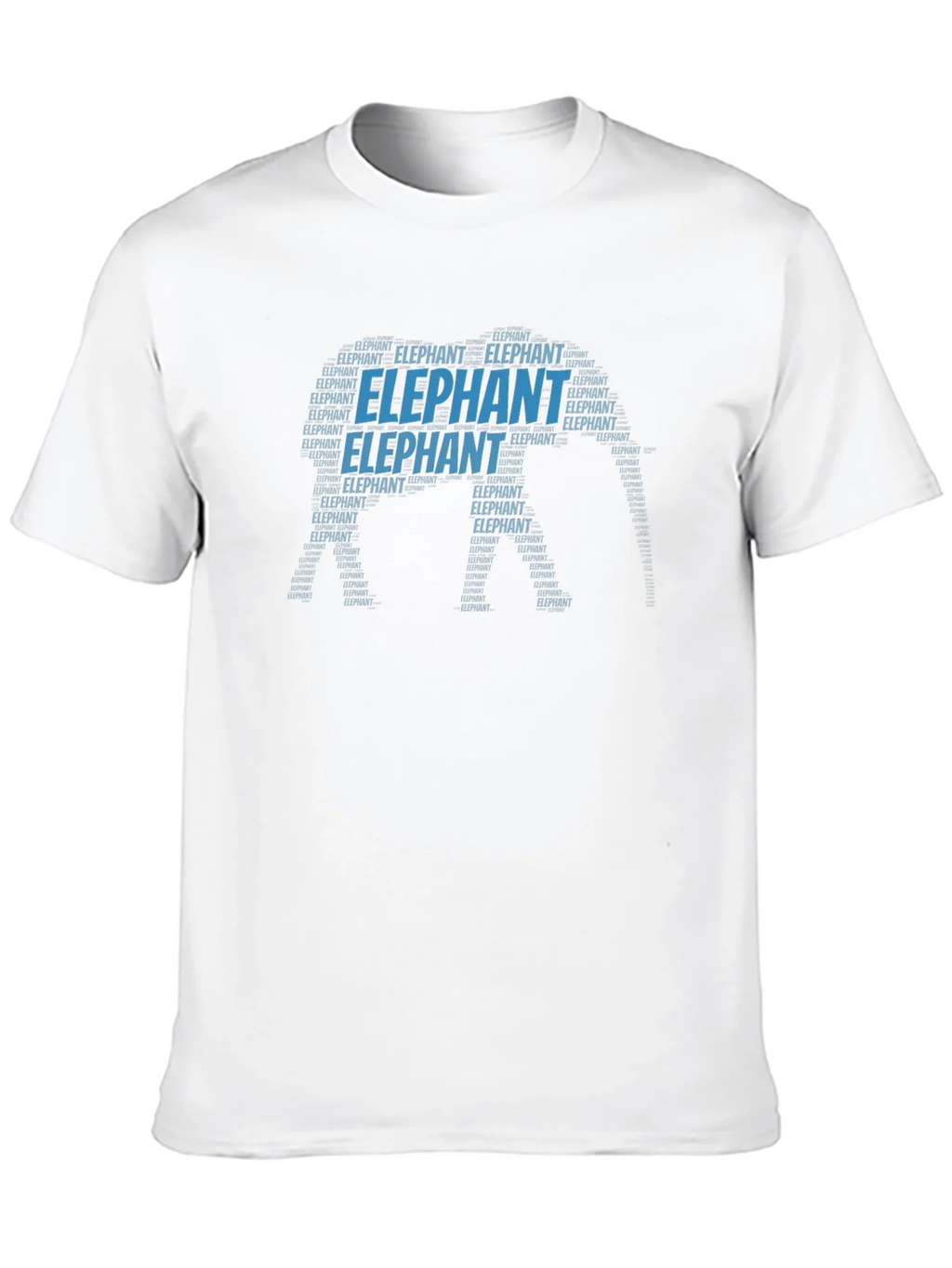 Elephant Word Art T-Shirt - Unique Animal Design