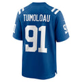 IN.Colts #91 JT Tuimoloau Player Royal Home Game Football Jerseys