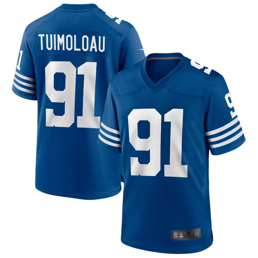 IN.Colts #91 JT Tuimoloau Player Royal Limited Game Football Jerseys