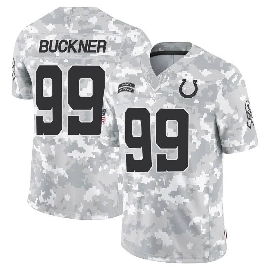 IN.Colts #99 DeForest Buckner Player Arctic Camo Salute to Service Limited Football Jerseys