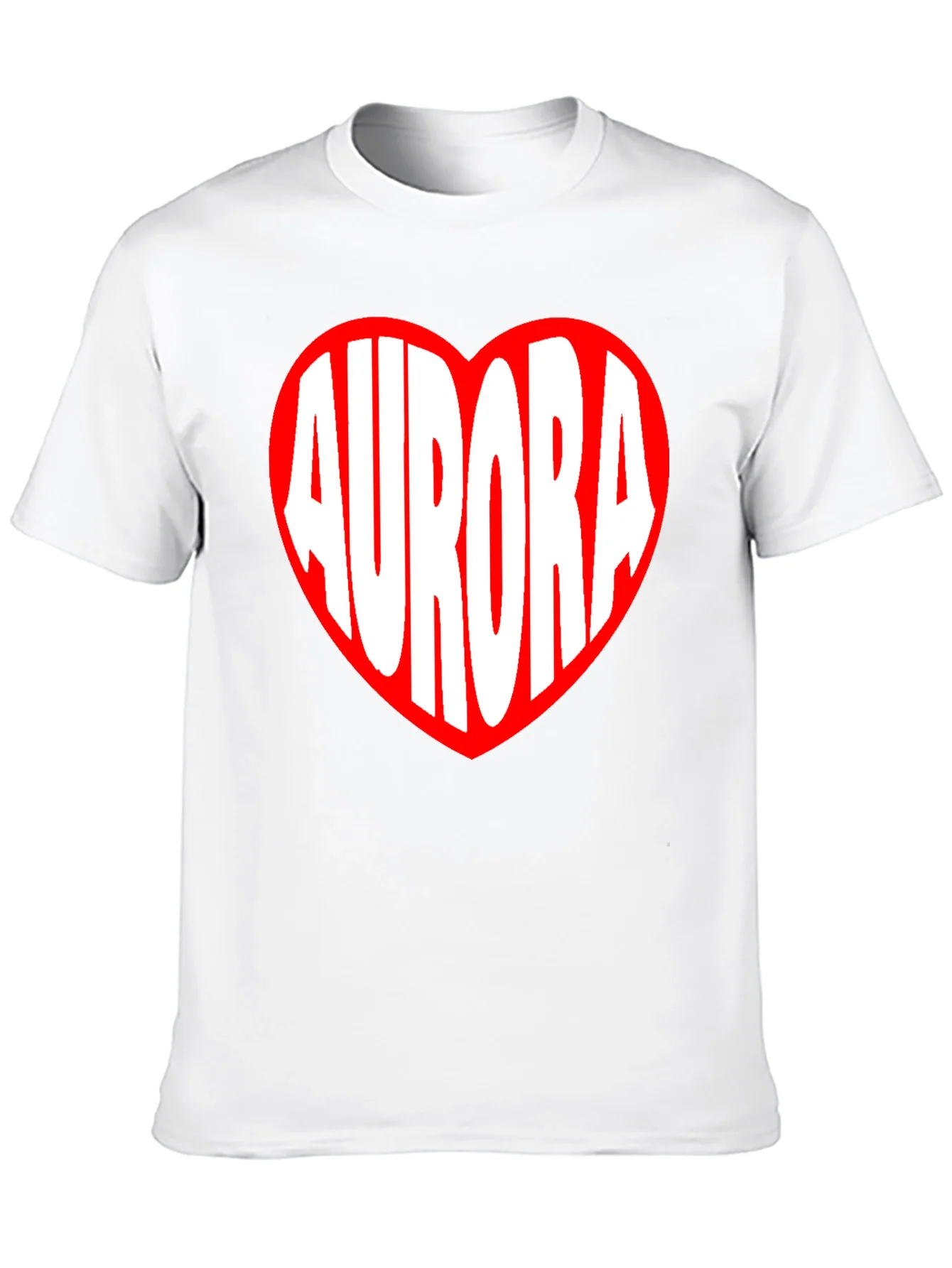Aurora Heart Graphic Tee - Black Cotton T-Shirt