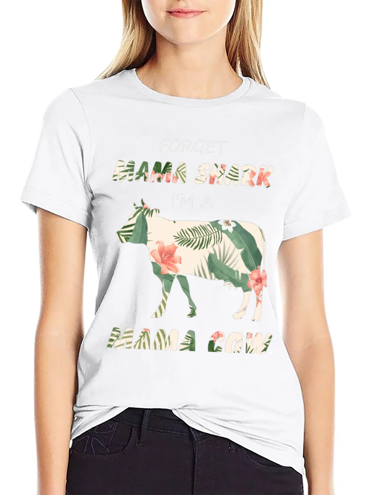 Mama Cow Graphic Tee - Floral Cow Shirt