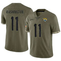 J.Jaguars #11 Parker Washington Player Olive Salute To Service Limited Football Jerseys
