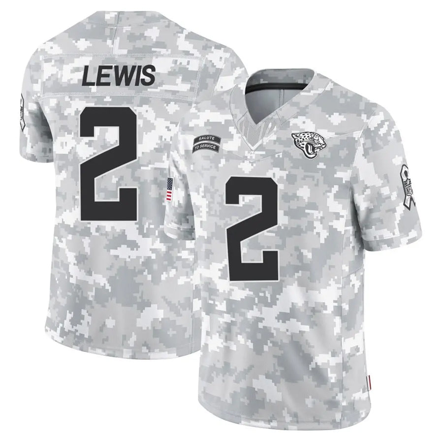 J.Jaguars #2 Jourdan Lewis Player Arctic Camo Salute to Service Limited Football Jerseys