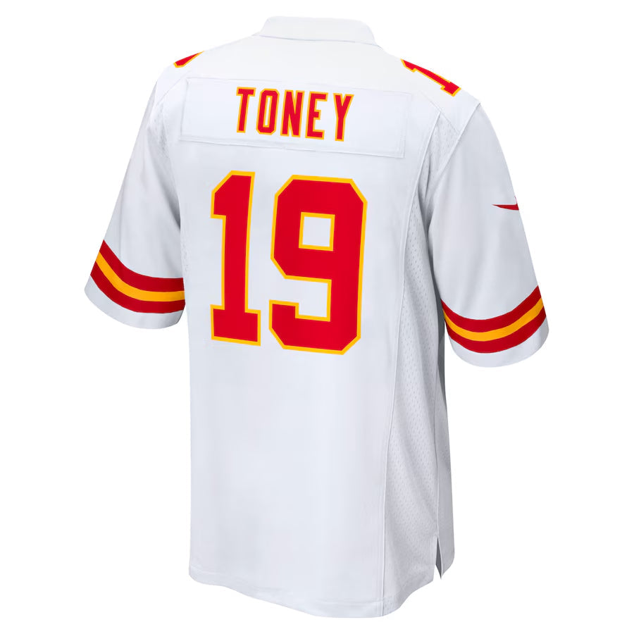 KC.Chiefs #19 Kadarius Toney Player White Home Game Football Jerseys