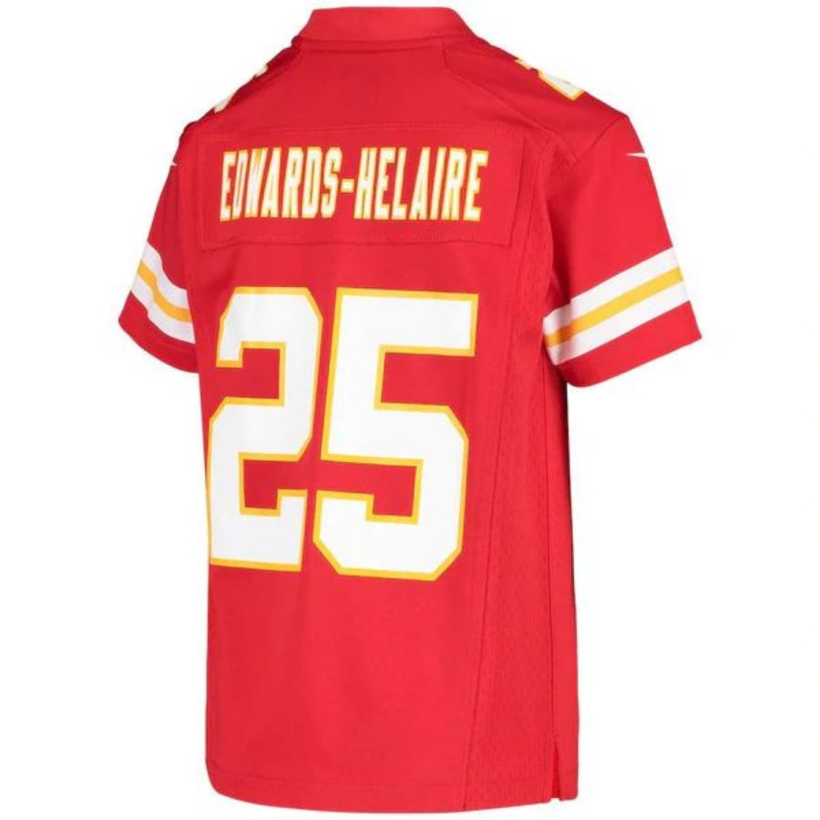 KC.Chiefs #25 Clyde Edwards-Helaire Player Red Game Stitched American Football Jerseys