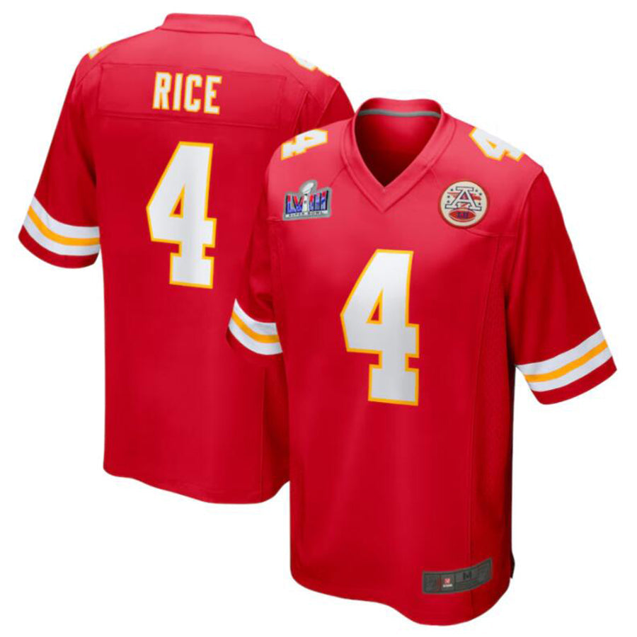 KC.Chiefs #4 Rashee Rice Player Red Home Game Stitched Football Jerseys