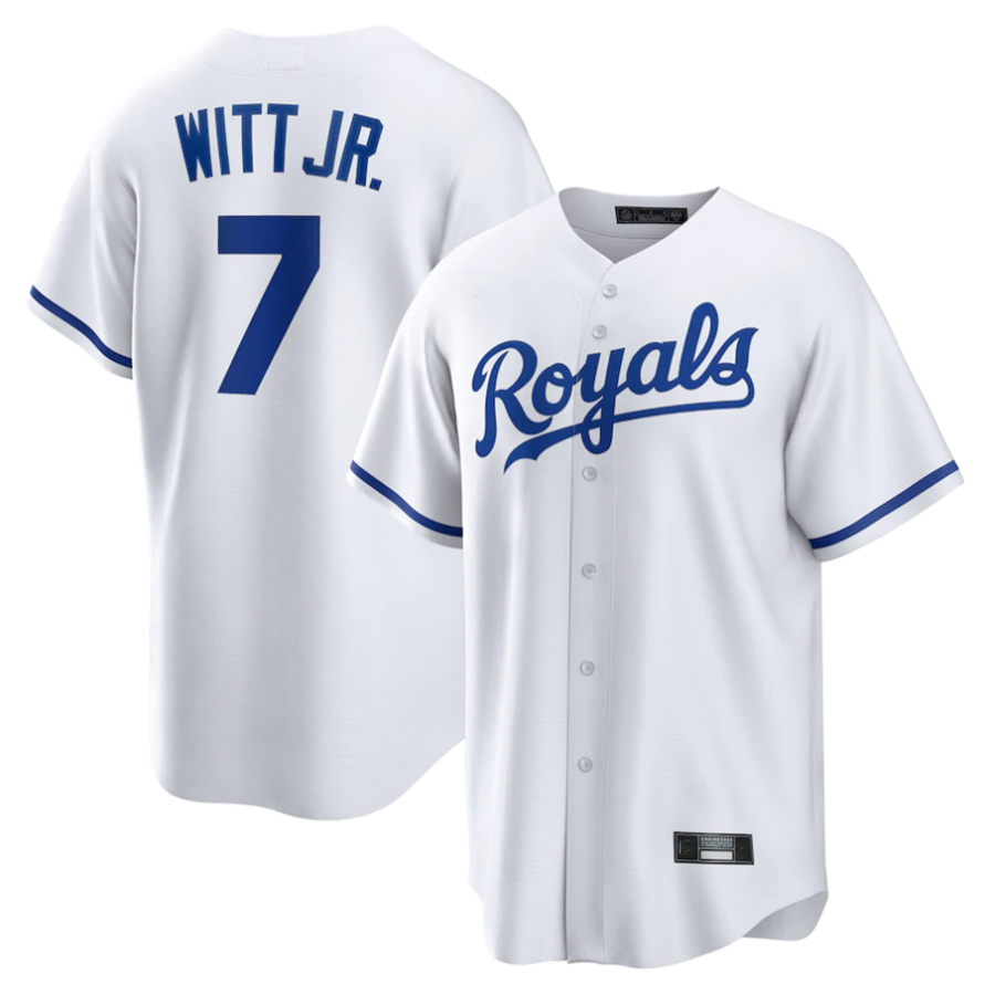 KC.Royals #7 Bobby Witt Jr. Player White Home Replica Baseball Jerseys