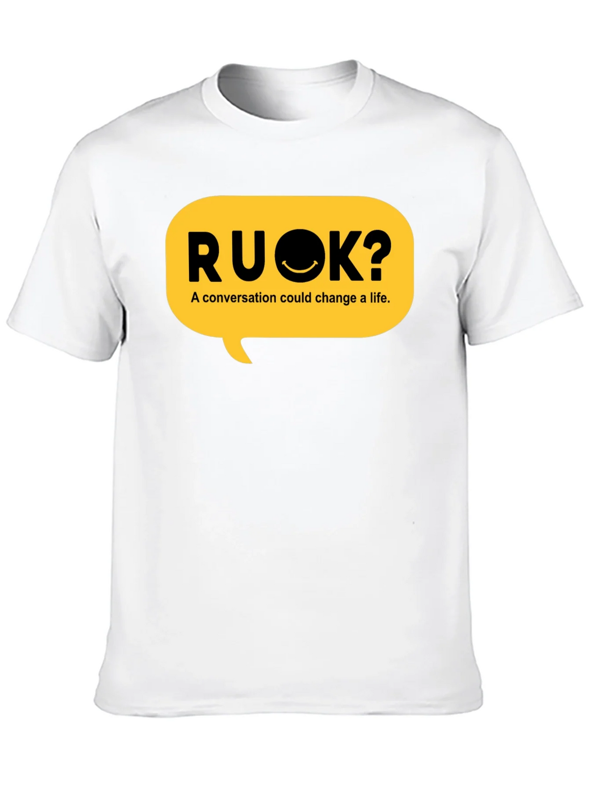 RU OK? Black Graphic T-Shirt - Conversation Starter