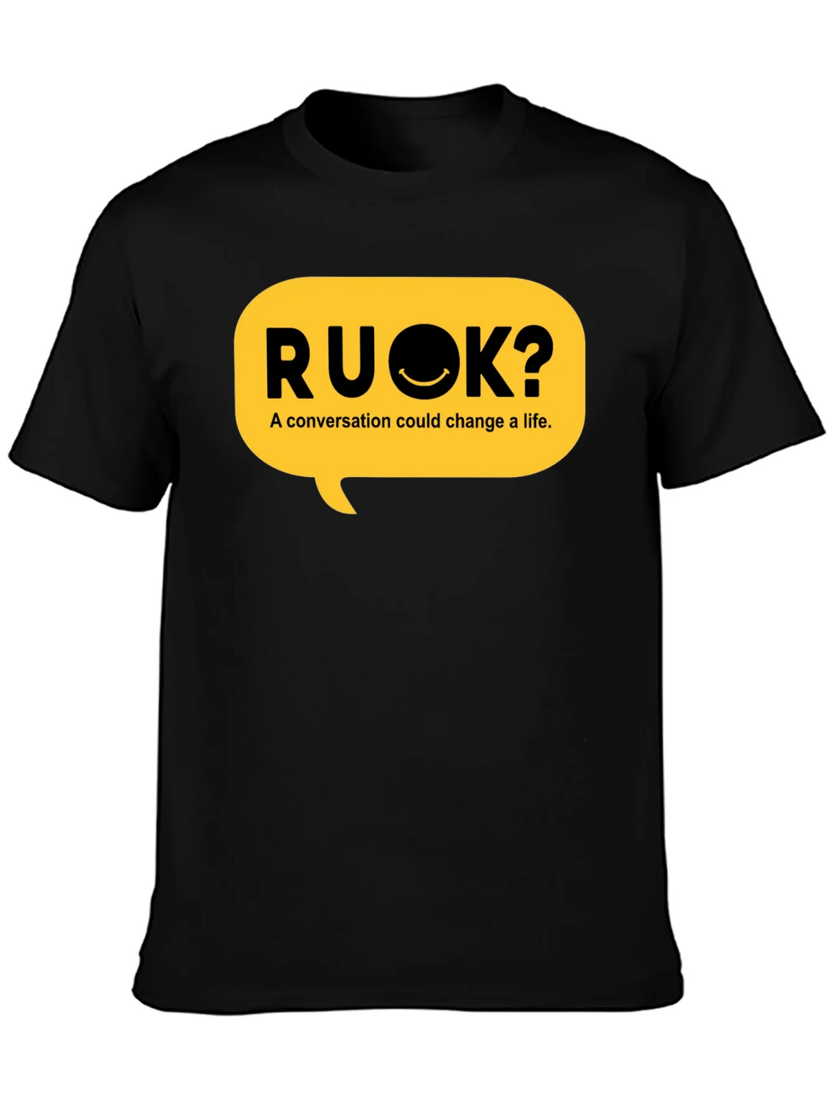 RU OK? Black Graphic T-Shirt - Conversation Starter
