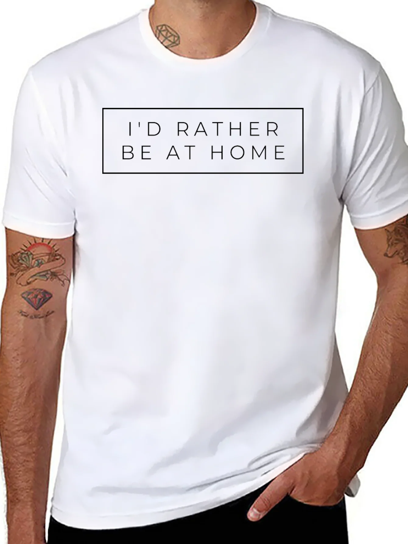 Id Rather Be At Home Black T-Shirt