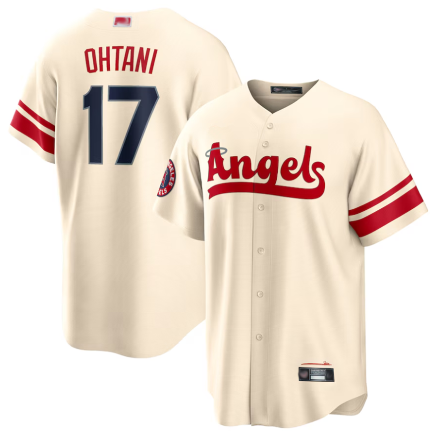 LA.Angels #17 Shohei Ohtani Player Cream City Connect Replica Baseball Jerseys