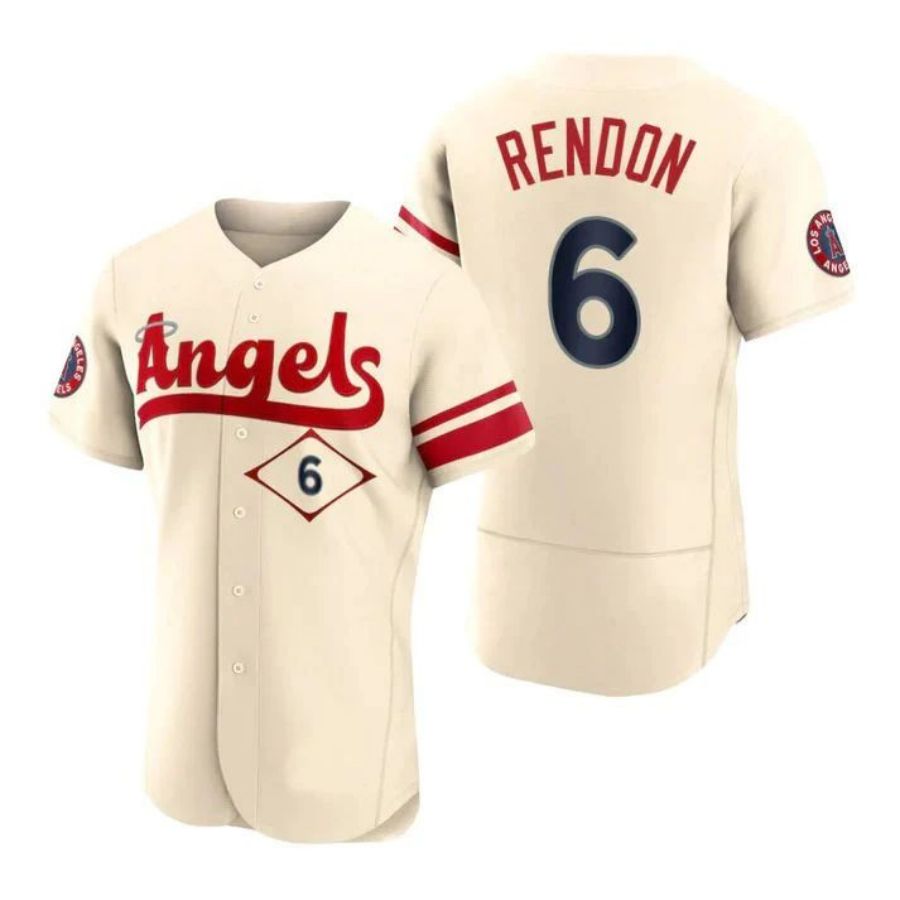 LA.Angels #6 Anthony Rendon Player Cream Stitched City Connect Baseball Jerseys