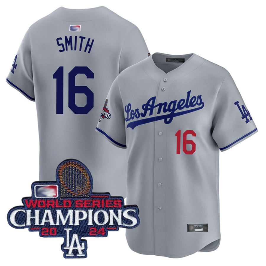 LA.Dodgers #16 Will Smith Player Road Limited World Series Champions Baseball Jerseys