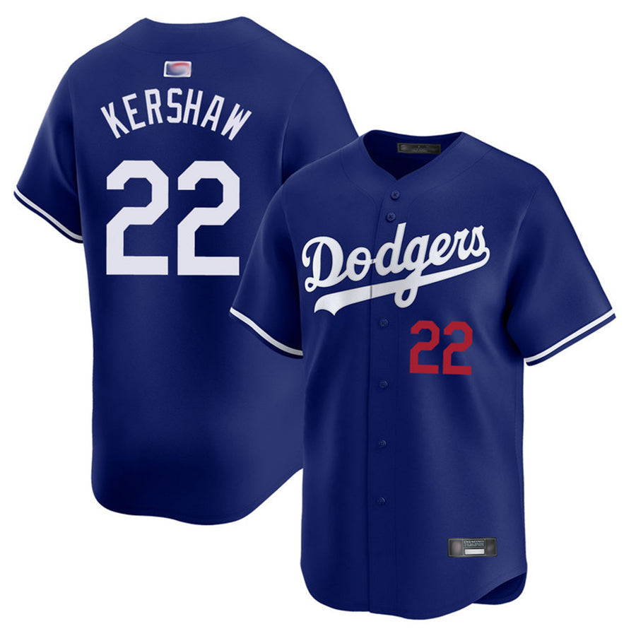 LA.Dodgers #22 Clayton Kershaw Player Royal Home Limited Baseball Jerseys